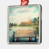 湖畔のベンチ メタルオーナメント (左)
