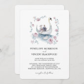 湖畔のロマンティックウェディング ご招待 招待状 (正面/裏面)