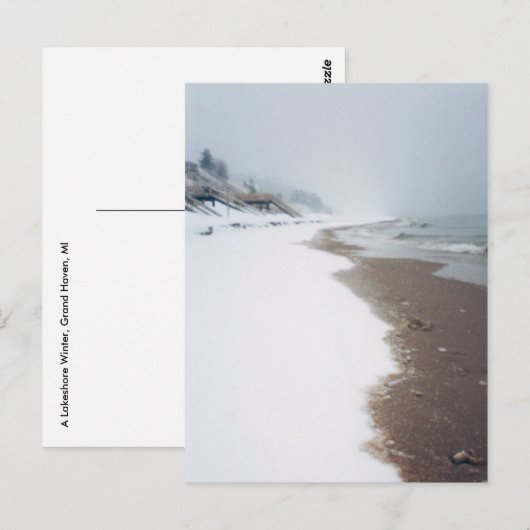 湖畔の冬 ポストカード (正面/裏面)