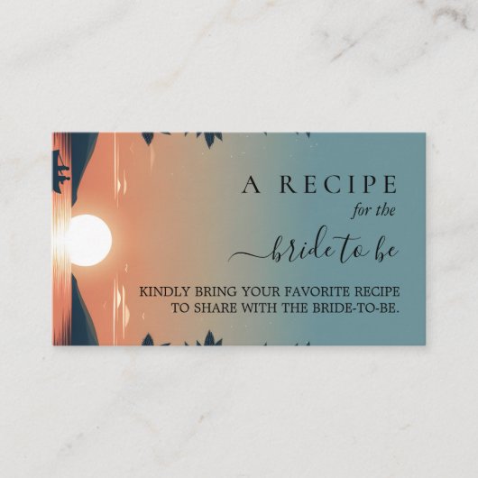 湖畔の山の楽しい自然湖でのブライズシャワー エンクロージャーカード (正面)