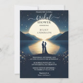 湖畔の山の楽しみ自然湖でのブライズシャワー 招待状 (正面)