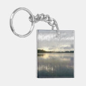 湖畔の日没の水彩画Keychain キーホルダー (正面左)