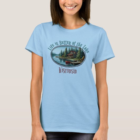 湖畔の暮らしは最高 Tシャツ (正面)