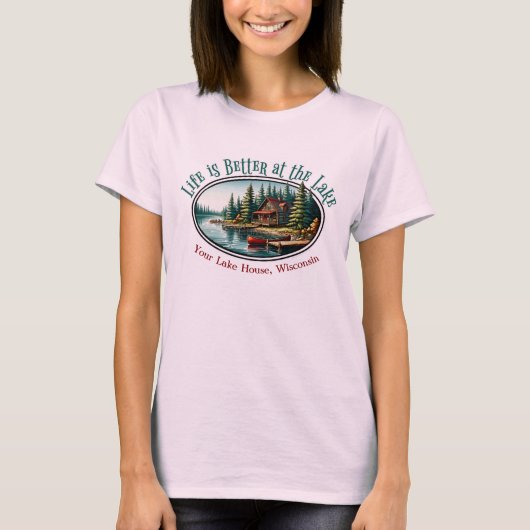 湖畔の暮らしは最高 Tシャツ (正面)