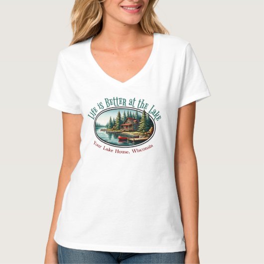 湖畔の暮らしは最高 Tシャツ (正面)