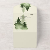 湖畔の水彩グリーン オールインワン招待状 (外側)