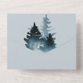 湖畔の水彩ブルー オールインワン招待状 (裏面)