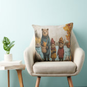 湖畔の熊の家のある秋の日 クッション (椅子)