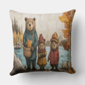 湖畔の熊の家のある秋の日 クッション (裏面)