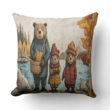 湖畔の熊の家のある秋の日