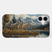 湖畔の狼の群れ iPhoneケース (裏面横)