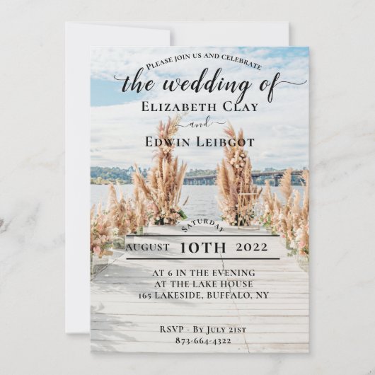 湖畔の結婚式招待状 招待状 (正面)