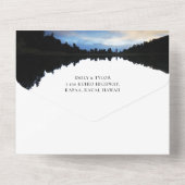 湖畔の自然を感じるウェディング　～木漏れ日の湖面に映るシルエットとロマンチックな空の雲～ オールインワン招待状 (裏面)