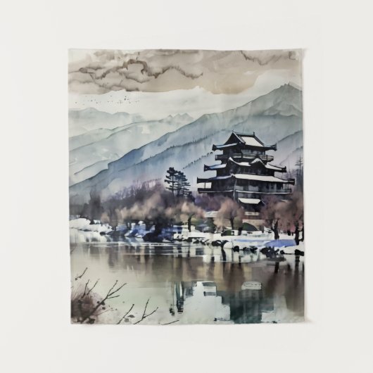 湖畔の静かな城 タペストリー (正面)
