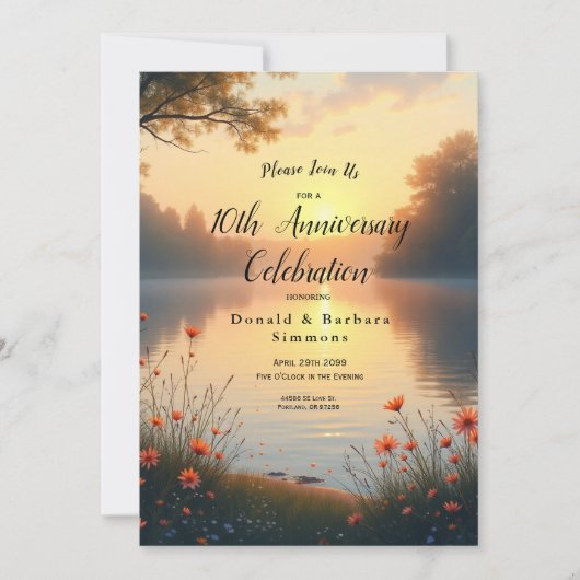 湖畔の黄昏ささやき 水辺のコレクション 招待状 (正面)