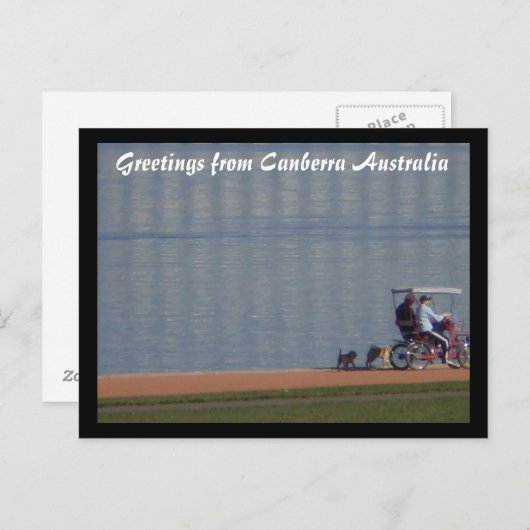 湖畔を自転車で巡るポストカード ポストカード (正面/裏面)