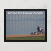 湖畔を自転車で巡るポストカード ポストカード (正面)