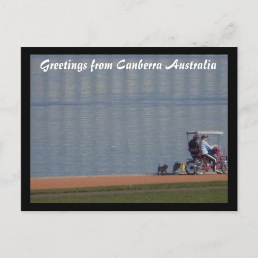 湖畔を自転車で巡るポストカード ポストカード (正面)