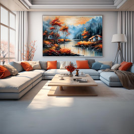 湖畔アートモダンポスター ポスター