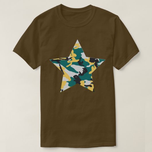 湖畔カモフラージュ柄スター Tシャツ (デザイン正面)