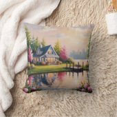 湖畔魅力的のコテージ クッション (ブランケット)