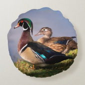 湖畔、アメリカオシ ラウンドクッション (裏面)