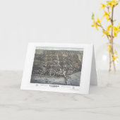 湖畔、オハイオ州のパノラマ式の地図- 1884年 カード (黄色い花)