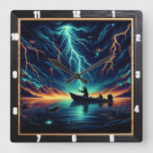 湖稲妻 スクエア壁時計 (正面)