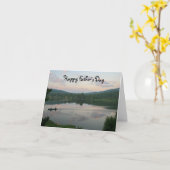 湖空白の父の日 カード (黄色い花)