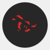 湖素晴らしの地図ダイバーダイビング国旗のスキューバダイバー ラウンドシール (正面)