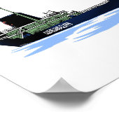 湖素晴らしの激しい崖 ポスター (角)