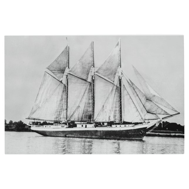 湖素晴らしスクーナーOliver H.ペリー メタルプリント (正面)