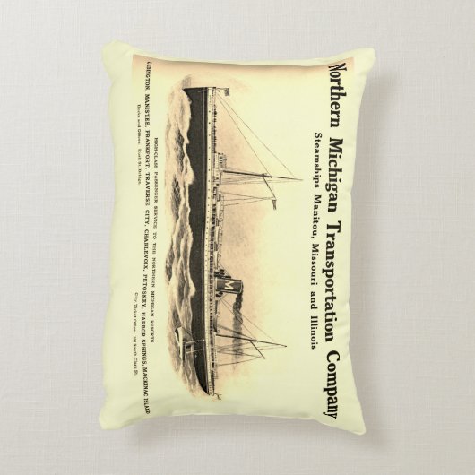 湖素晴らし水汽船会社ミシガン船 アクセントクッション (裏面(縦))