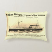 湖素晴らし水汽船会社ミシガン船 アクセントクッション (裏面)