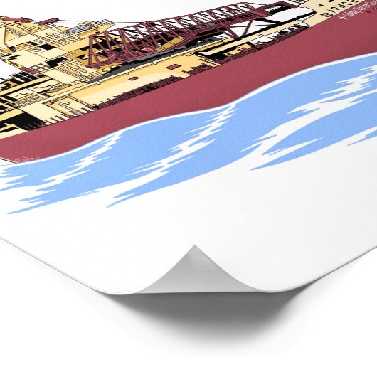 湖素晴らし貨物船アームコセルフアンローダー ポスター (角)