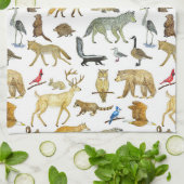 湖素晴らし野生生物茶タオル キッチンタオル (折り畳み)