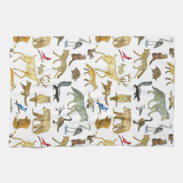 湖素晴らし野生生物茶タオル キッチンタオル