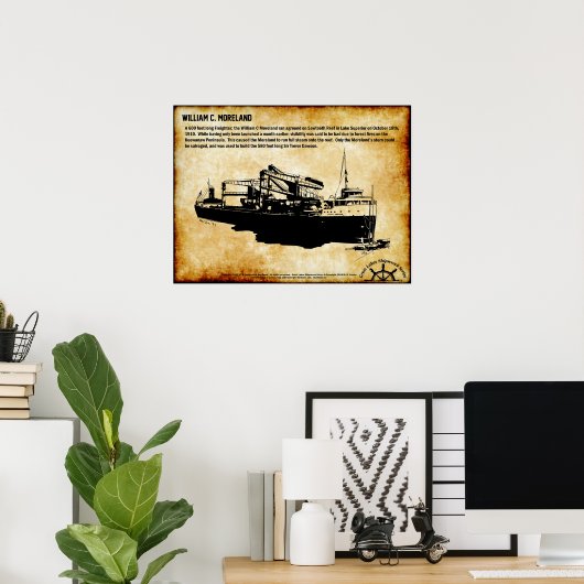 湖素晴らし難破船シリーズ:ウィリアムCモーランド ポスター (ホームオフィス)