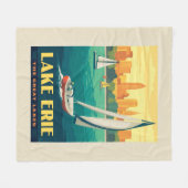 湖素晴らし | エリー湖 フリースブランケット (正面(横))