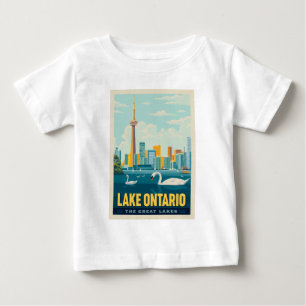 湖素晴らし オンタリオ湖 ベビーTシャツ