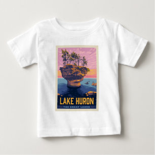 湖素晴らし ヒューロン湖 ベビーTシャツ