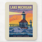 湖素晴らし | ミシガン湖 マウスパッド (正面)