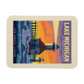 湖素晴らし | ミシガン湖 マグネット (横)