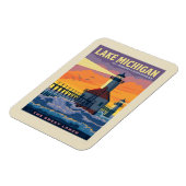 湖素晴らし | ミシガン湖 マグネット (左側)