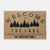 湖素朴の家族名Dooへようこそ ドアマット (正面)