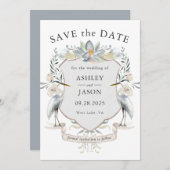 湖結婚の自然インスパイアは日付を保存 セーブザデート (正面/裏面)