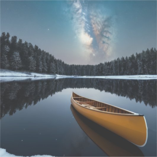 湖自然アウトドアランドスケープ穏やかな平和リラックス シール (正面)