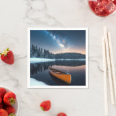 湖自然アウトドアランドスケープ穏やかな平和リラックス スタンダードカクテルナプキン (インサイチュ)