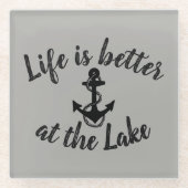 湖航海のやいかりの方が命だ | ガラスコースター (正面)