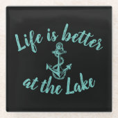 湖航海のやいかりの方が命だ | ガラスコースター (正面)